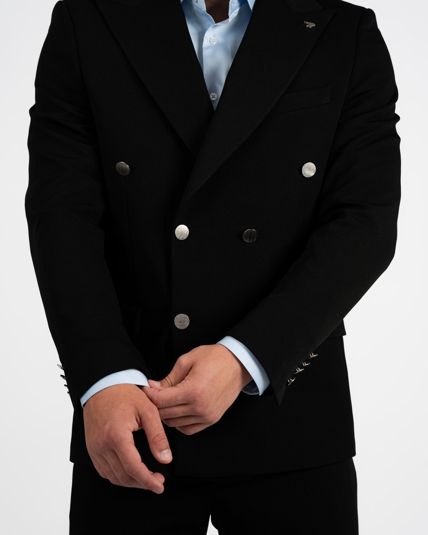 Black Double Breasted 2-Piece Suit