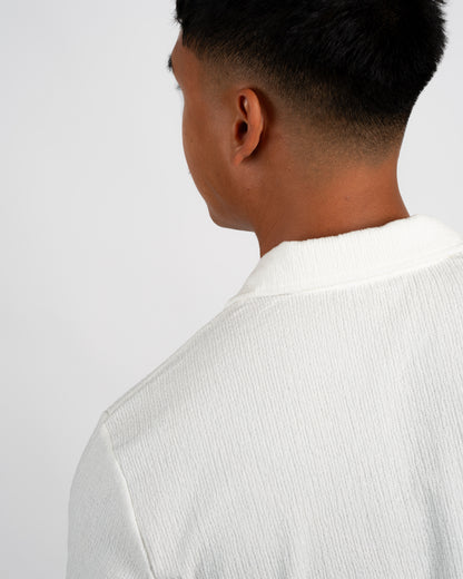 Textured Long-Sleeve Polo