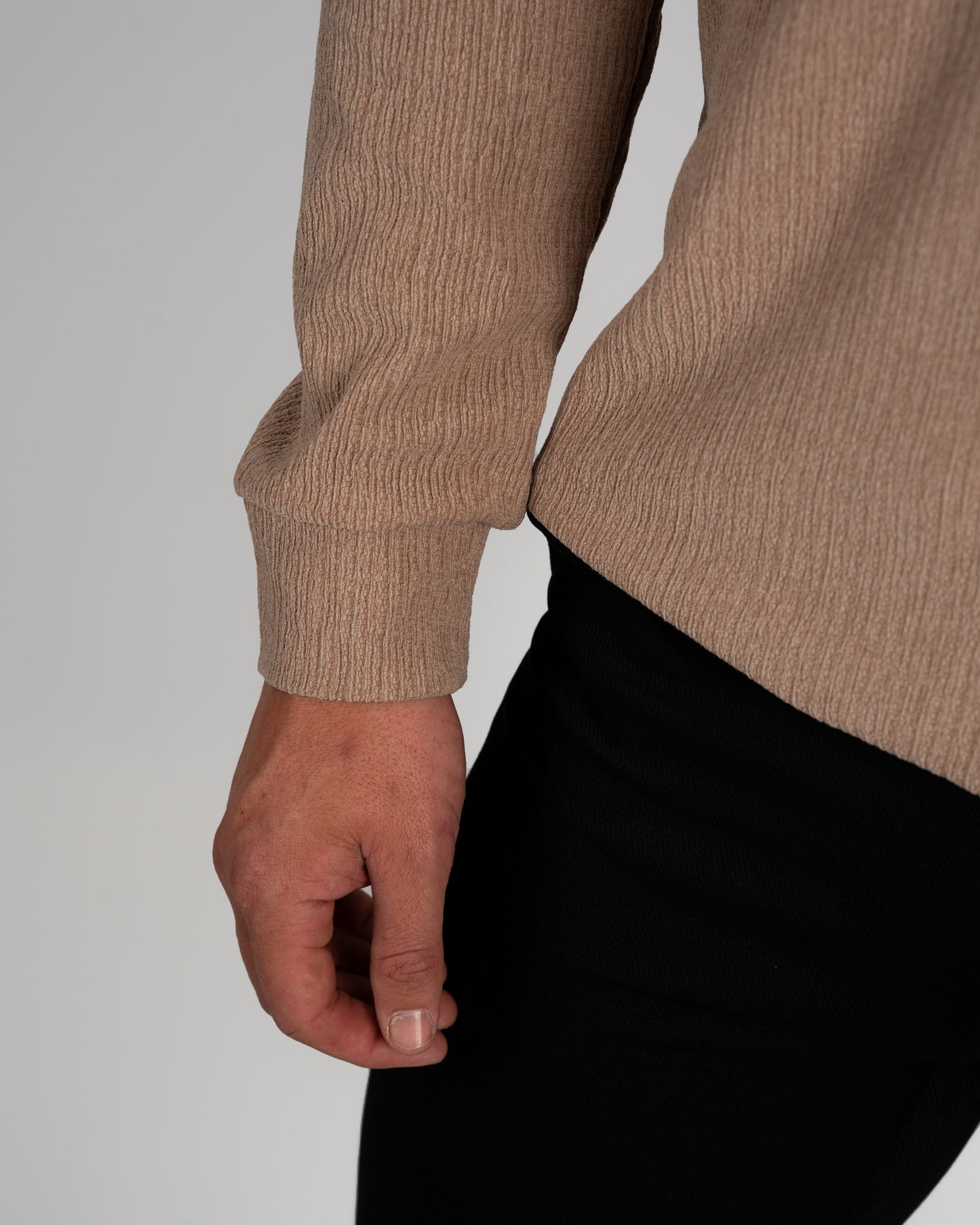 Textured Long-Sleeve Polo