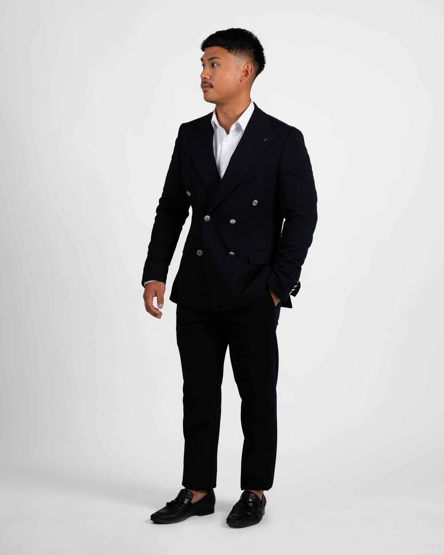 Navy Double Breasted 2-Piece Suit