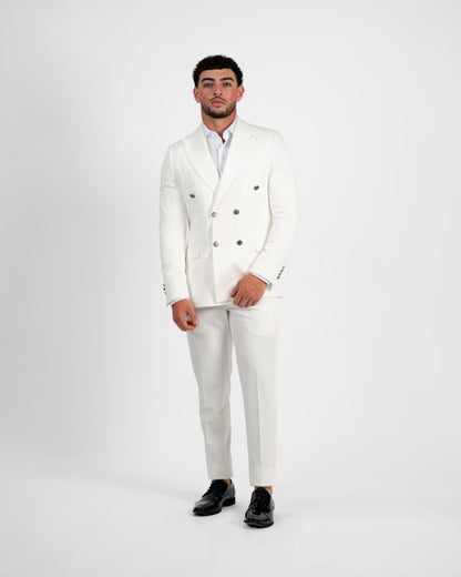 White Double Breasted 2-Piece Suit