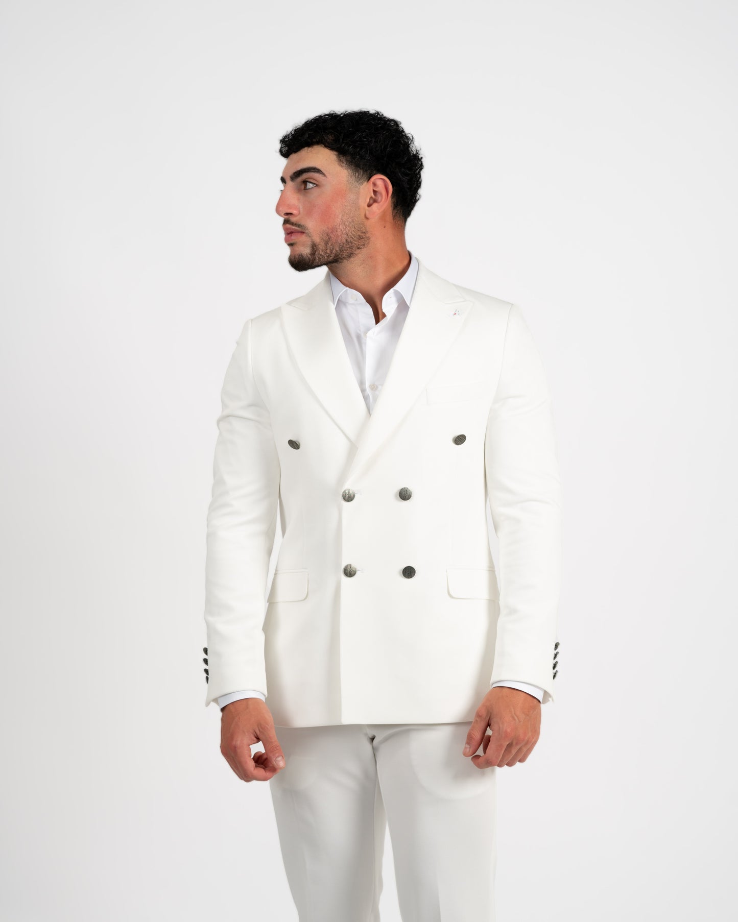 White Double Breasted 2-Piece Suit