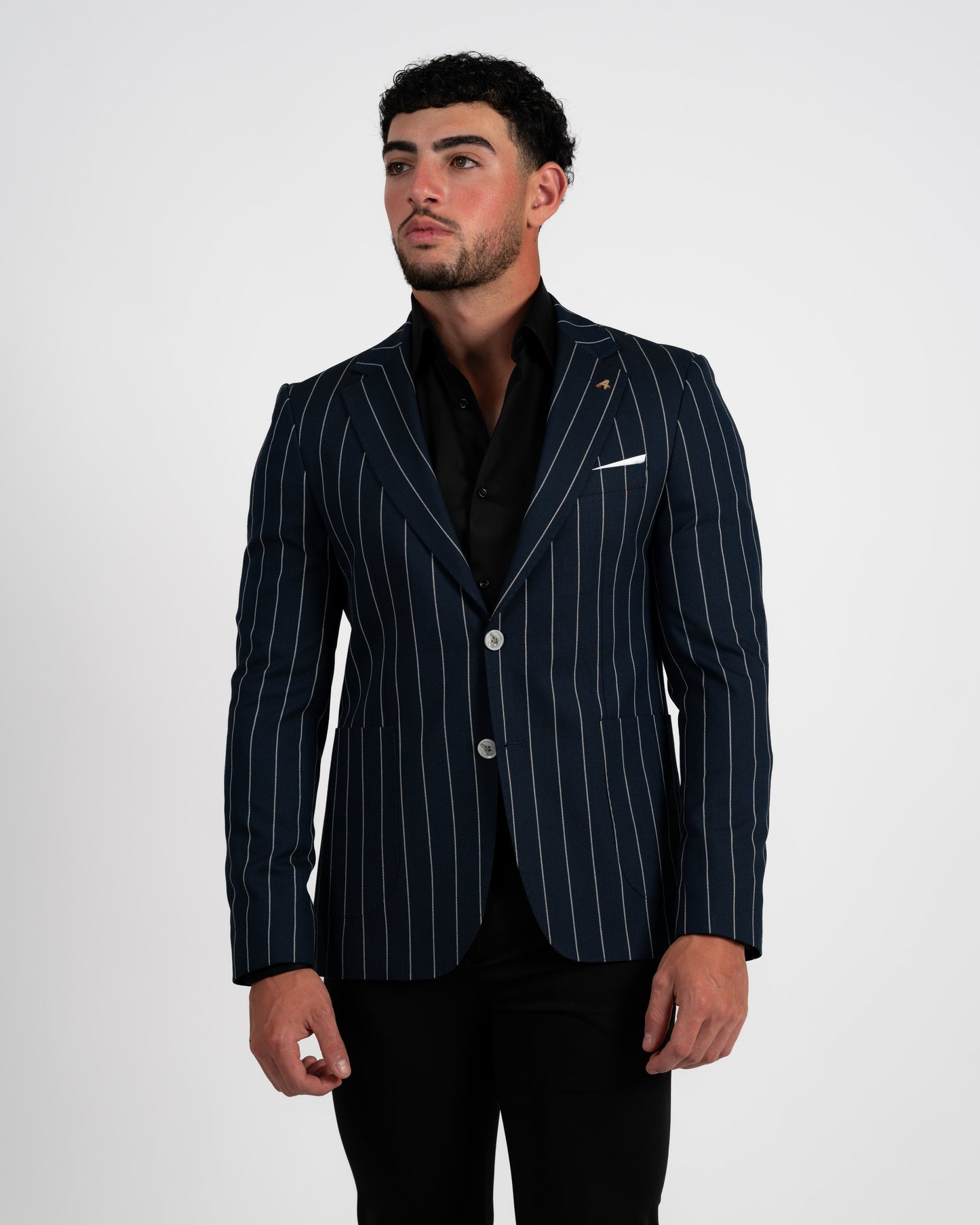 Navy Pinstripe Jacket