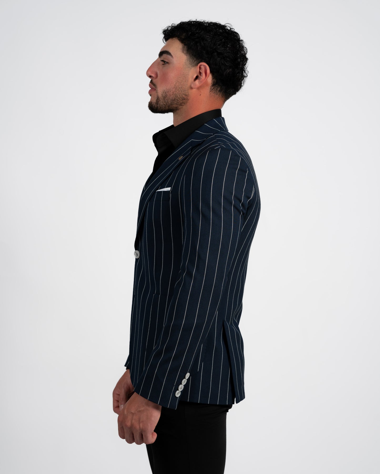 Navy Pinstripe Jacket