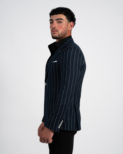 Navy Pinstripe Jacket