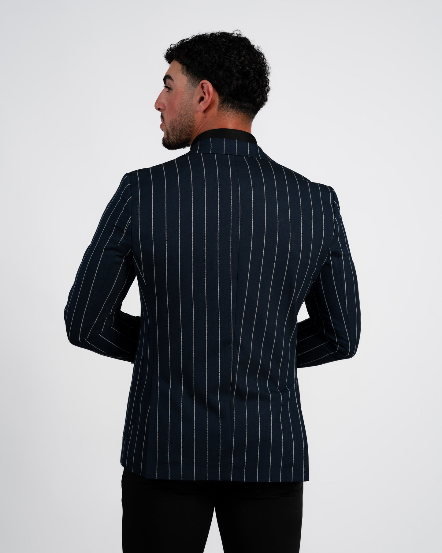 Navy Pinstripe Jacket