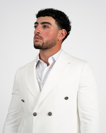 White Double Breasted 2-Piece Suit