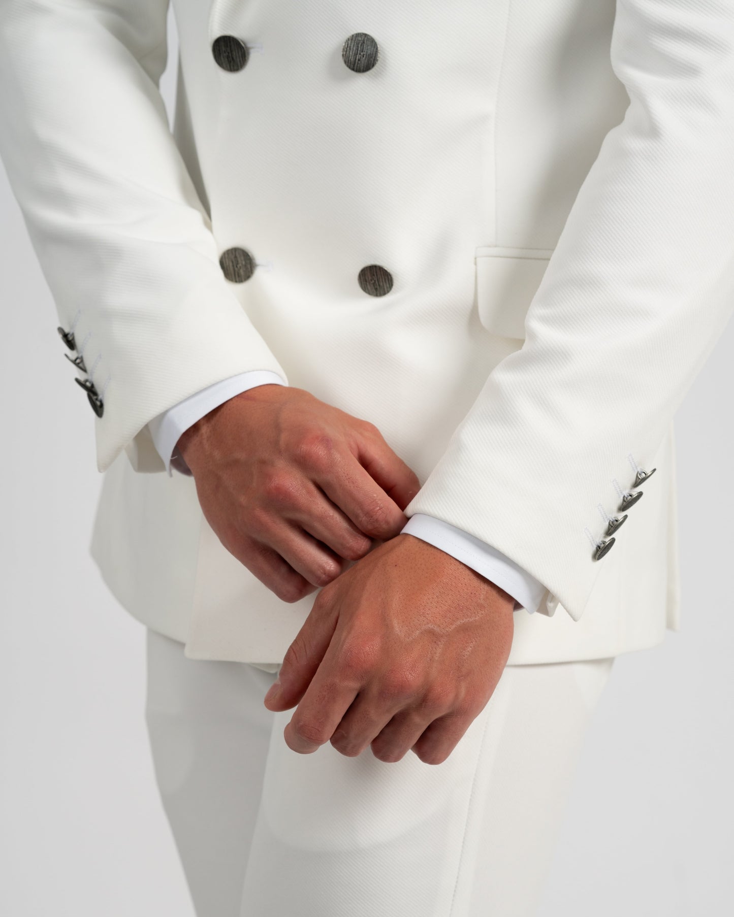 White Double Breasted 2-Piece Suit